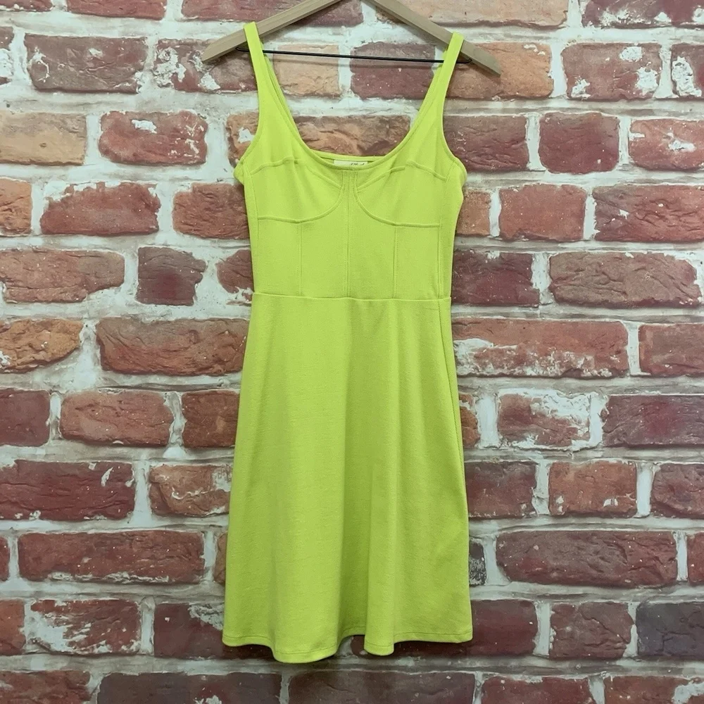 Emo Neon Lime Ribbed Tank Top - Picture 2 of 7